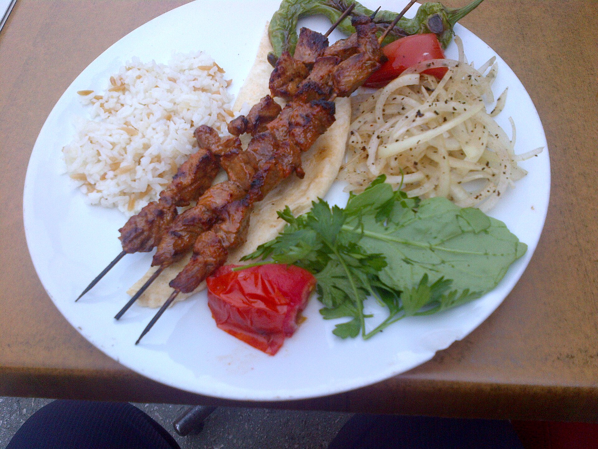 Char-grilled skewers on the mangal